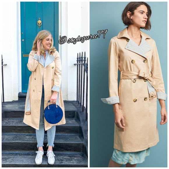 Anthropologie Jackets & Blazers - NWT, Anthropologie, Gingham Lined Trench Coat